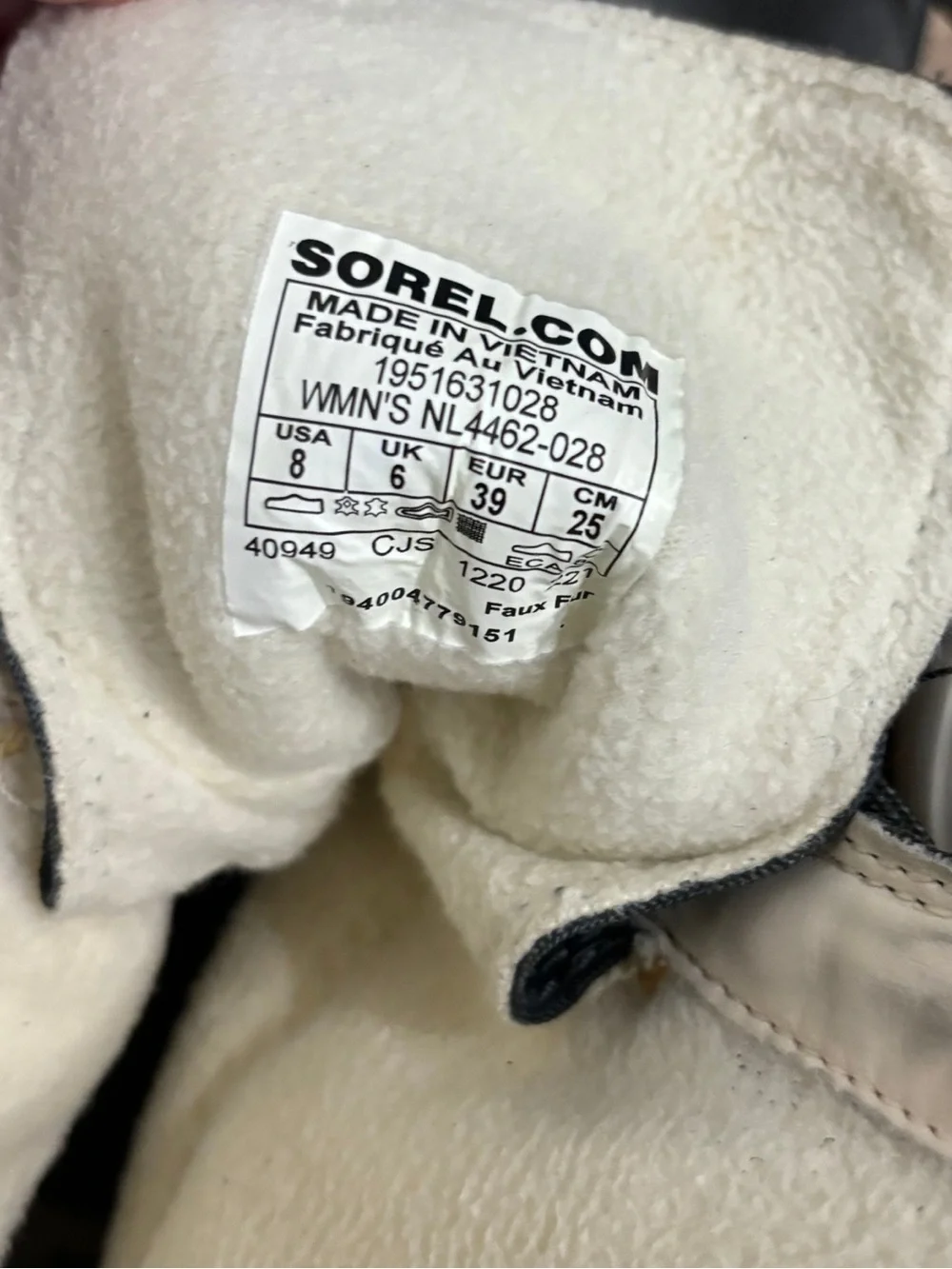 Sorel Explorer Joan Faux Fur Waterproof Boots Women’s Size 8 Charcoal Gray